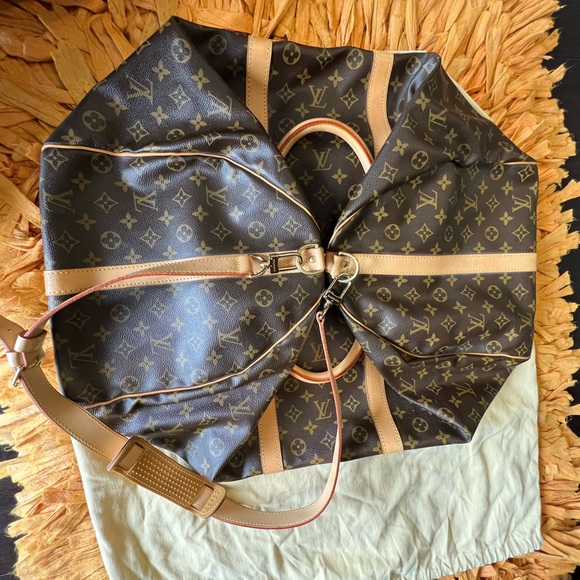 Auth Louis Vuitton Monogram Keepall Bandouliere 60 Boston Travel Bag M41412 - Picture 2 of 13